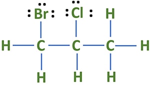 1-bromo-2-chloropropane C3H6BrCl lewis structure